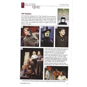 Theatre Quiz for Tony 2003 to 2004 ADVERT Wicked 2000s Print Ad